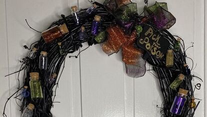 Sparkly lit witch broom