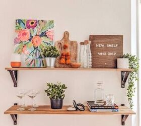 20 creative ways to add open shelving to your home, Hanging Kitchen Shelves Styling Tips