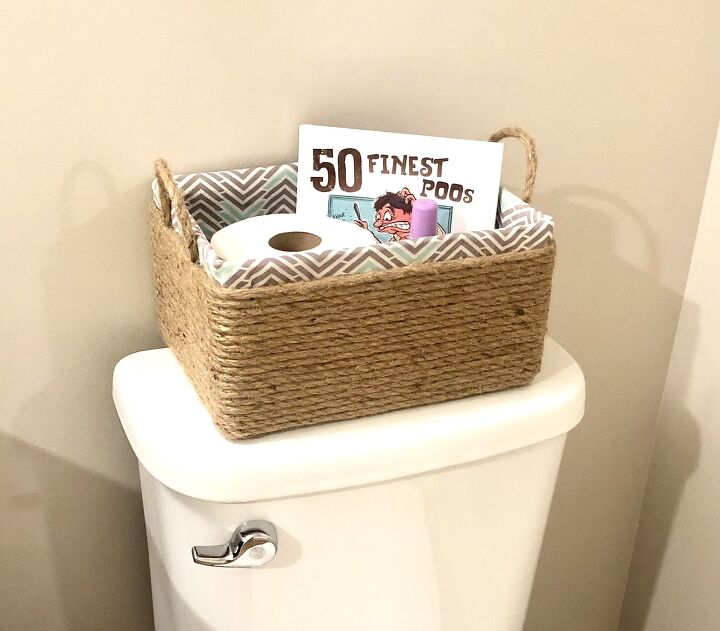 s 20 smart bathroom storage solutions you can copy on a budget, Easy Sew Rope Basket