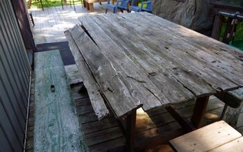 Tampo de mesa ao ar livre - Substituindo nosso tampo de mesa de porta de celeiro demolido