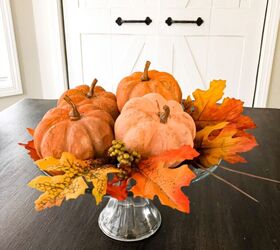 How to Make a Fall Centerpiece With Dollar Store Textured Pumpkins ...