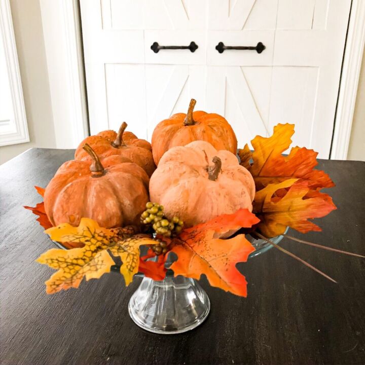 Textured pumpkin centerpiece