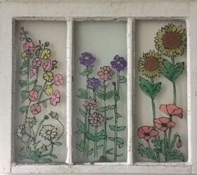 s fake custom stained glass in your home with these 6 ideas, Turn An Old Window Into Wall Art
