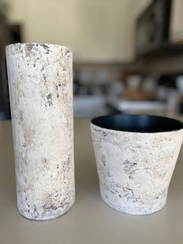 como fazer vasos que parecem concreto