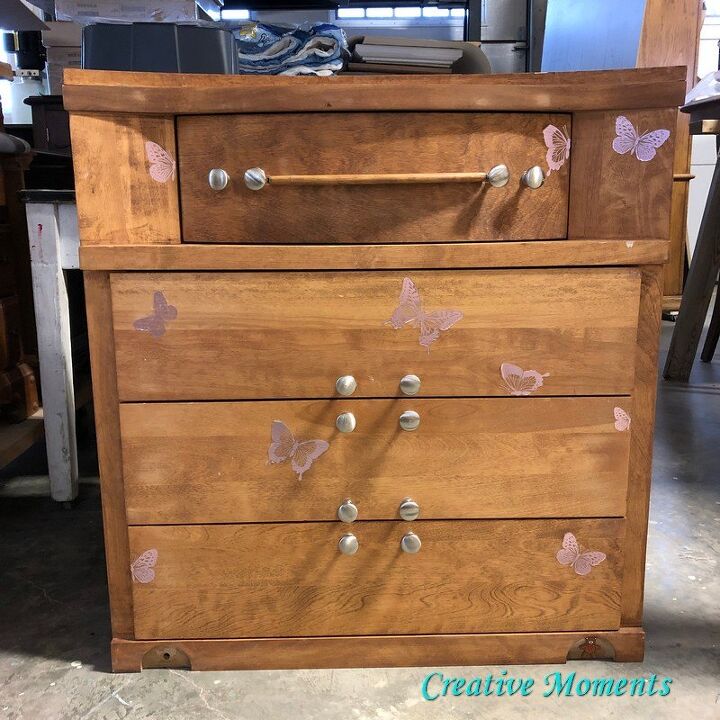 21 stunning wood paint furniture transformations, Stenciled Dresser Extreme Makeover