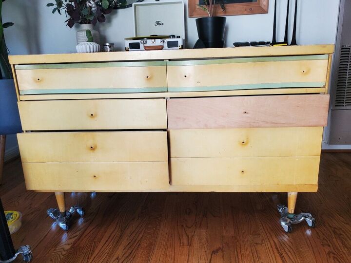21 stunning wood paint furniture transformations, Mid Century Modern Dresser Upcycled