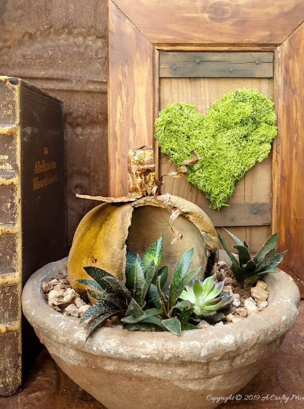 rustic stained concrete planter
