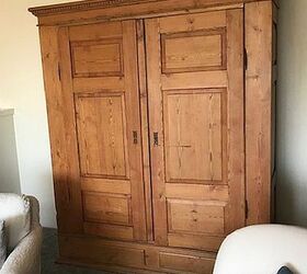 armoire with a weathered wood finish