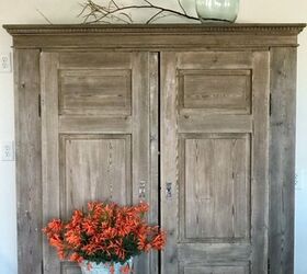 Armoire With a Weathered Wood Finish