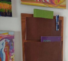 Wood and Leather Desk Organizer