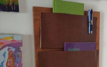 Wood and Leather Desk Organizer