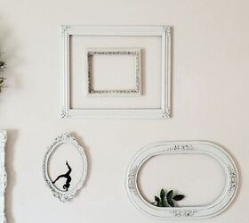 open frame wall gallery from thrifted frames