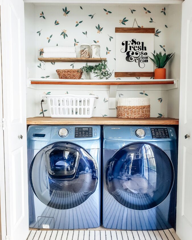 s 22 ingeniosas ideas para el cuarto de la lavanderia que pueden hacer que laves mas, Cuarto de lavado remodelado y barato