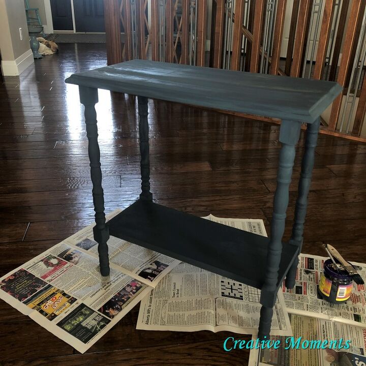 antique table rebuild paint