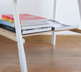 ladder shelf with kind of a coffee table