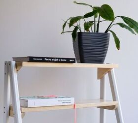 ladder shelf with kind of a coffee table