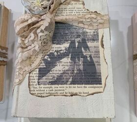 up cycled painted book centerpieces, The burnt pages