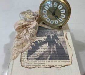 up cycled painted book centerpieces, Close up