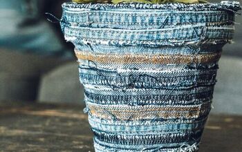 Denim Scraps Flower Pot