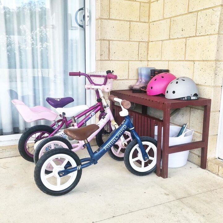 from bench seat to kids bike rack, END RESULT