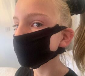making a face covering for children or a small face using leggings