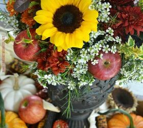 create a transitional or fall flower arrangement with apples