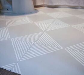 how to paint tile floor with stenciling