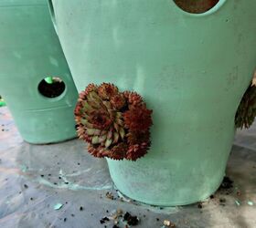 how to turn strawberry planters into succulent pots