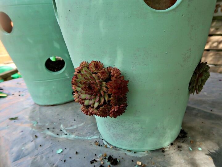 how to turn strawberry planters into succulent pots