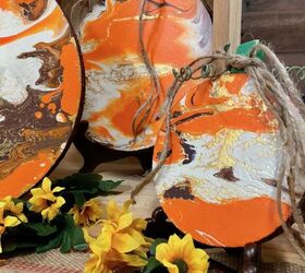 20 gorgeous ideas that ll get you hooked on resin and paint pouring, Fall Decor With Paint Pouring