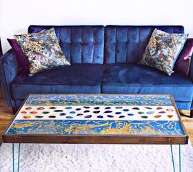 20 gorgeous ideas that ll get you hooked on resin and paint pouring, DIY Marbled Resin Coffee Table