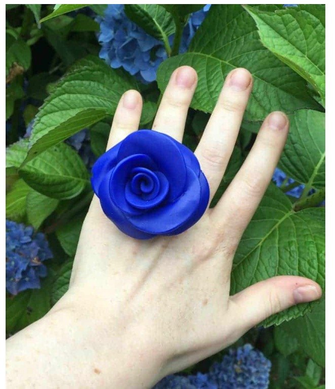 polymer clay rose ring