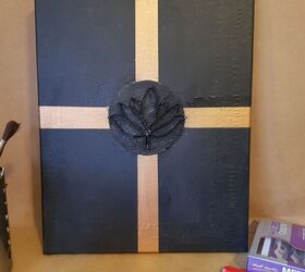 wall canvas decorated with toilet paper
