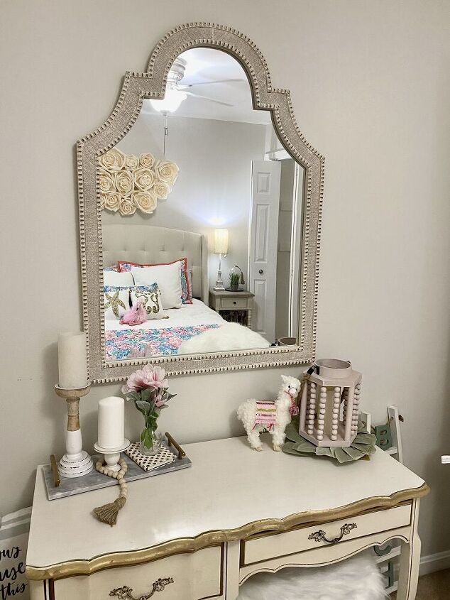 Natural Wood And Chalk Painted Vanity Desk Hometalk Chalk Painted Vanity Desk, Chalk Painted Vanity Desktop