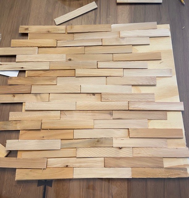 arte de pared diy con calzas de madera