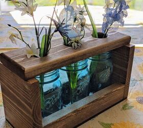 Farmhouse Wood & Mason Jar Table Centerpiece