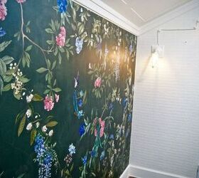 standout hallway with magic forest accent wall