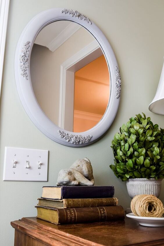 13 low budget ways to decorate your living room walls, How to Update a Gold Mirror With Chalk Paint
