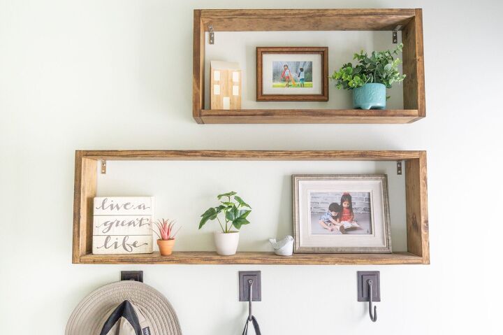 13 low budget ways to decorate your living room walls, Simple DIY Box Shelves