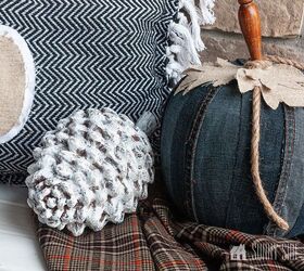 pumpkin decor using an old pair of jeans