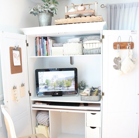 home office from computer armoire