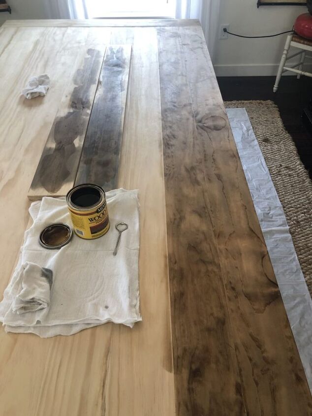 easy diy planked table top over existing table