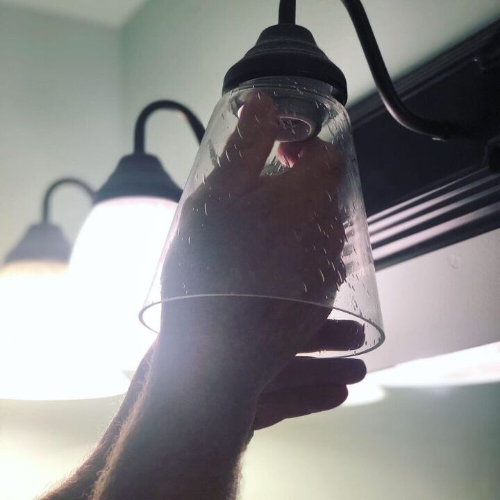 chalk painting bathroom cabinets for master bathroom makeover