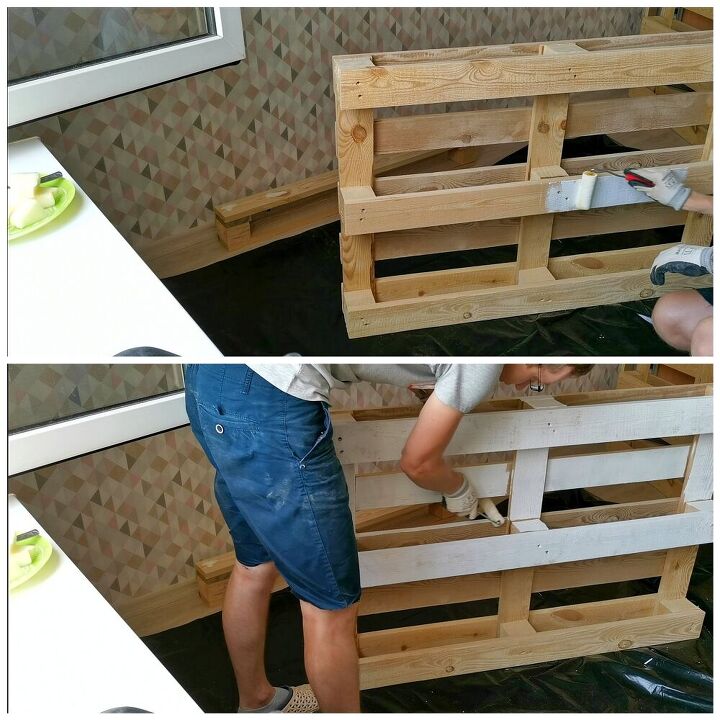 very simple bed frame from pallets