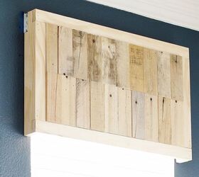 14 stunning window updates that ll make a huge difference in your home, DIY Pallet Wood Cornice Boards