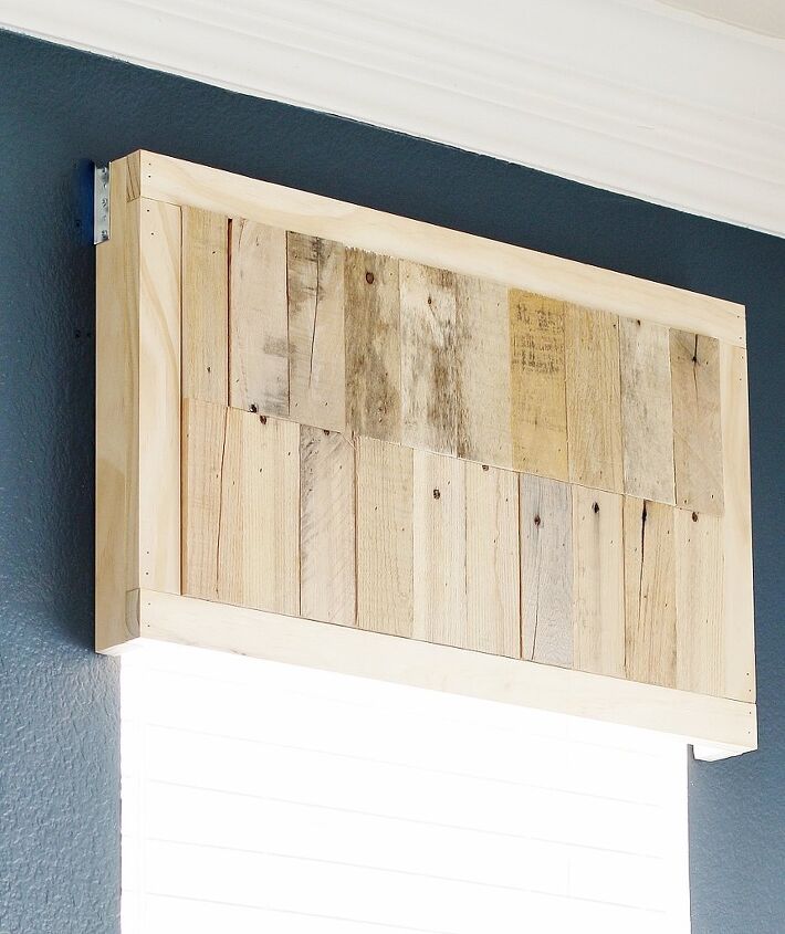 14 stunning window updates that ll make a huge difference in your home, DIY Pallet Wood Cornice Boards