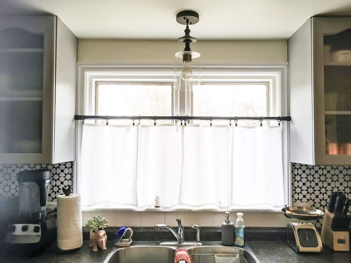 14 stunning window updates that ll make a huge difference in your home, Easy and Affordable DIY Caf Curtains