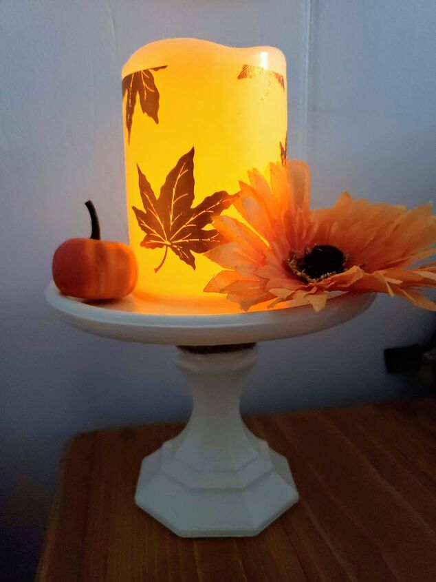 s 20 gorgeous ways to let everyone know that it s finally september, Fall Candle Holder Dollar Tree DIY