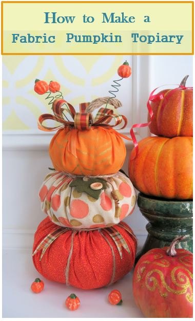 s 20 gorgeous ways to let everyone know that it s finally september, Festive Fabric Pumpkin Topiary