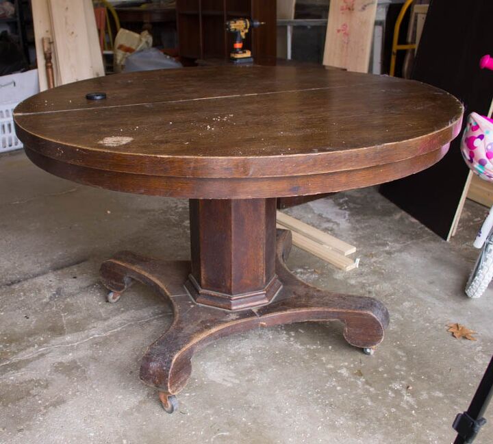 8 beautiful dining table upgrades that your family will love, How to Stain Paint a Pedestal Table